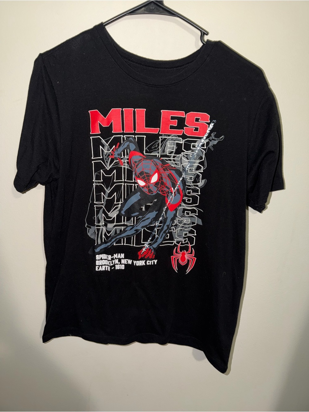 Marvel Miles Morales Black Short-Sleeve Spider-Man Graphic Tee